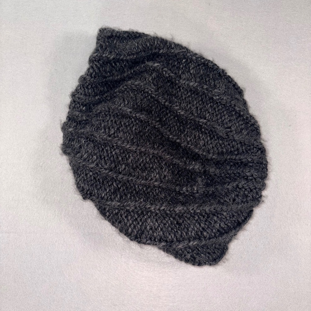 Charcoal Gray Oversized Slouchy Chunky Knit Winter Beanie/Hat